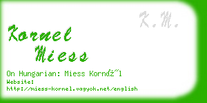 kornel miess business card